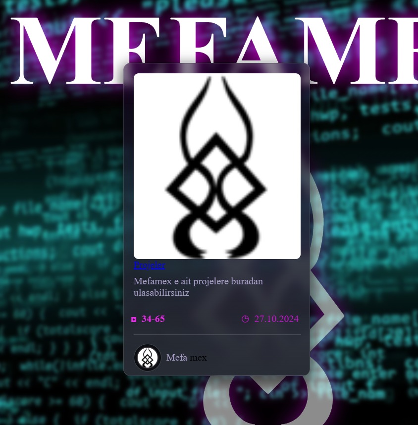 Card Design Example - Mefamex| 27.10.2024 | archive | Designer: NNB