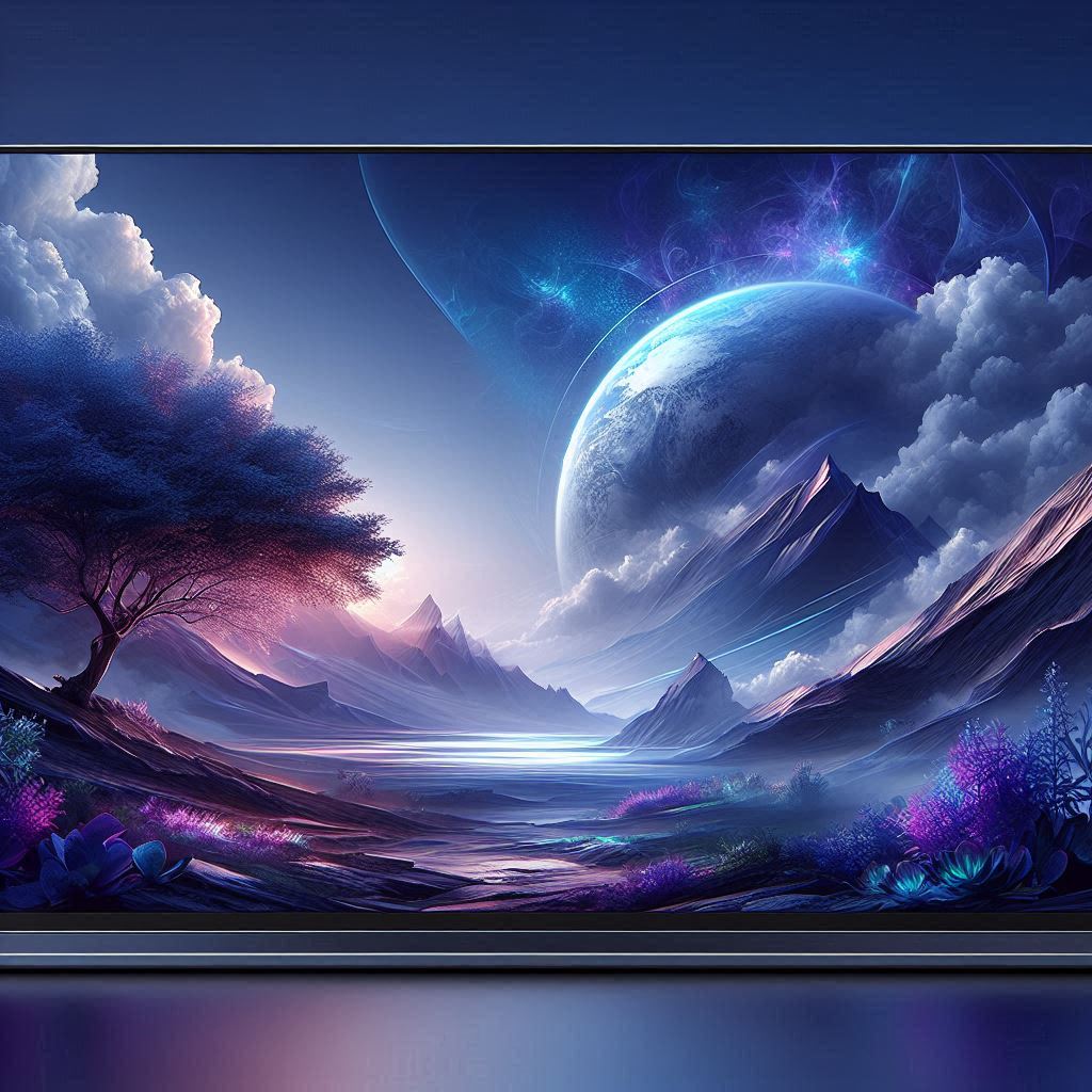 18.02.2025 | wallpaper | AI-powered | A natural and futuristic wallpaper with shades of blue, purple. 